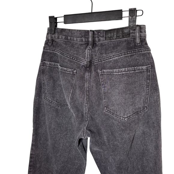 Pacsun Dad Jean Faded Black Denim Jeans Wide Leg Slit Button Fly Relaxed Fit 25 - Picture 5 of 9